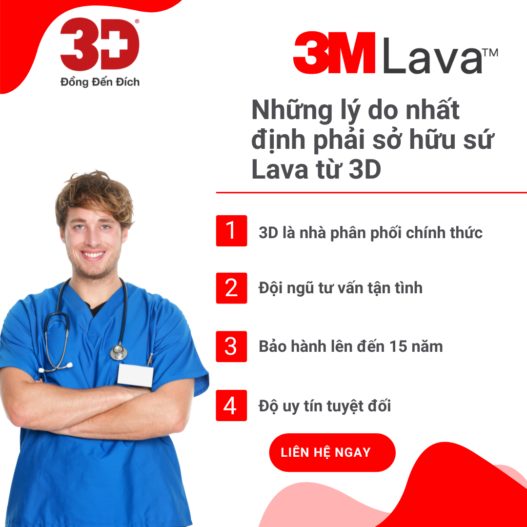 Bác sỹ đứng khoanh tay và text: Những lý do nhất định phải sở hữu sứ lava 3m từ 3D