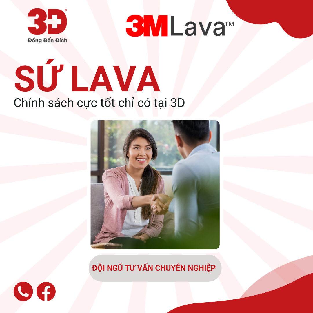 Text: Mua sứ lava tại 3D với đội ngủ chăm sóc khách hàng chuyên nghiệp
